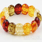 Multi Color Imitation Amber Elastic Bangle Bracelet