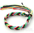Simple Style Multi Color Wish Thread Adjustable Woven Bracelet