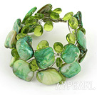 cristal vert et le bracelet shell avec fermoir magnétique