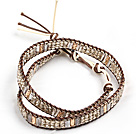 haute qualité de la forme d'oeuf de couleur rose coquillage perles bracelet avec fermoir en plaqué or