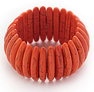Classic Design Long Spike Shape Orange Turkos Stretch Bangle Armband