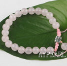 Single strand round rose quartz Woven bracelet