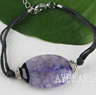 Простой стиль фиолетовый браслет камень агат с регулируемой цепью