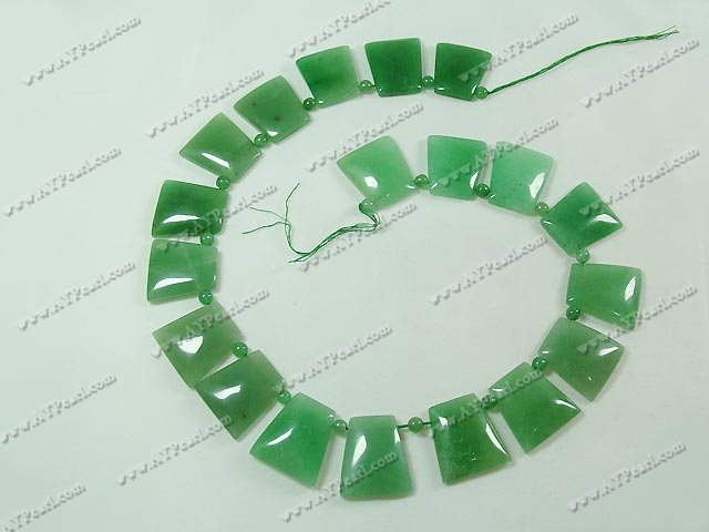 Aventurine beads, 15*20mm trapezium, sold per 15.7-inch strand.