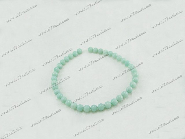 Amazon stone beads, 10mm round, sold per 15.7-inch strand.