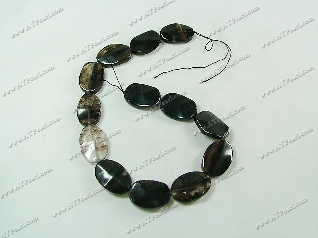 melting crystal beads, 18*25mm wavy flat oval, sold per 15.7-inch strand.