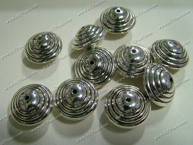 CCB plastic beads, 18mm whorl round , Sold per pkg of 10.