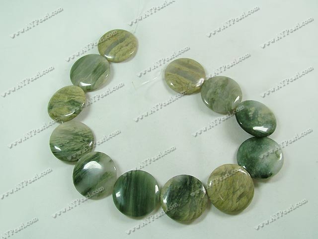 unakite beads, 5*28mm flat round, sold per 15.7-inch strand.