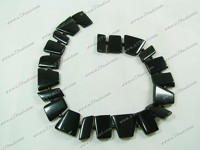Black stone beads, 15*22mm irregular, sold per 15.7-inch strand.