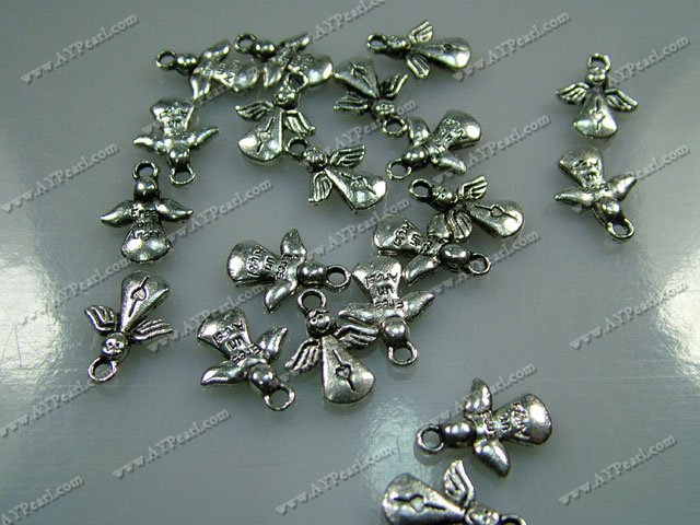 Metal alloy charm, 14mm angel, Sold per pkg of 50.