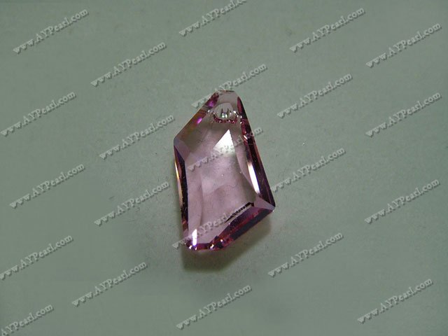Austrian crystal pendant, pink, 18mm De-art drop, Sold per pkg of 72.