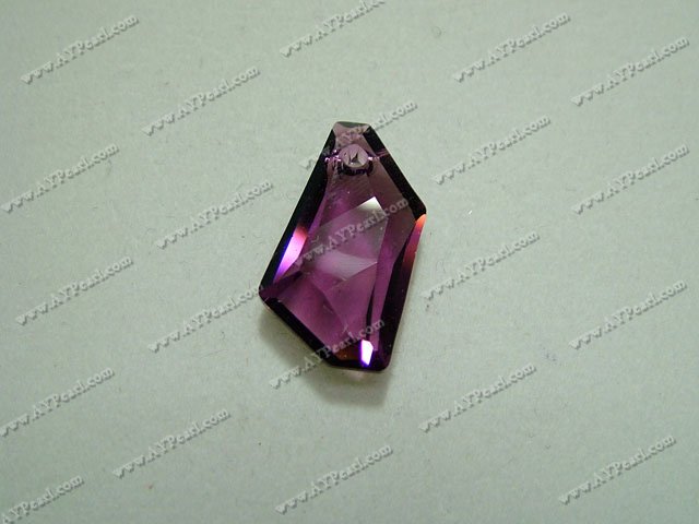 Austrian crystal pendant, fuchsia, 18mm De-art drop, Sold per pkg of 72.