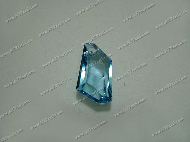 Austrian crystal pendant, blue, 18mm De-art drop, Sold per pkg of 72.