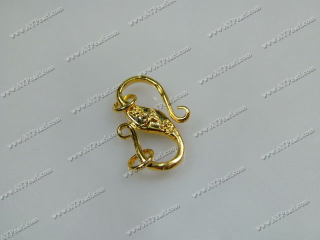 Alloy S-hook Clasps, 8*21mm with double-sided design and jumpring on each side, Sold per pkg of 50