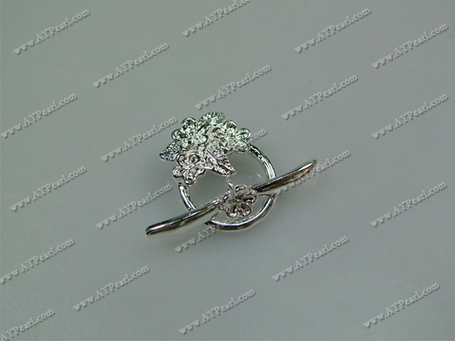 silver plated flower clasp