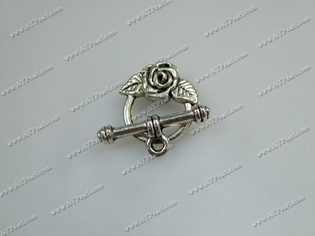 Alloy Toogle clasps, 14*16mm flower,Sold per pkg of 100.