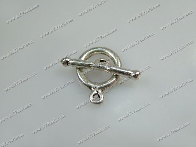 Metal Alloy Toggle clasp, 14*15mm ring, Sold per pkg of 10.