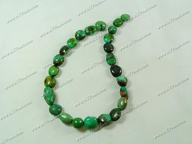 turquoise beads, 12*16mm nugget, sold per 15.7-inch strand.