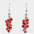 Cluster Style 4mm Red Crystal Earrings