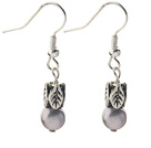 Dangle Style 5-6mm Gray Freshwater Pearl Earrings with Tibet Silver Accessories
