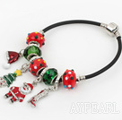 Mote Stil Red farget glasur Xmas / Christmas Charm Bracelet