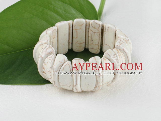 20*25mm white turquoise elastic bangle bracelet 