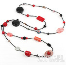 fashion long style multi color stone coral necklace