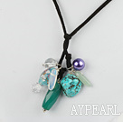 colored glaze crystal turquoise necklace