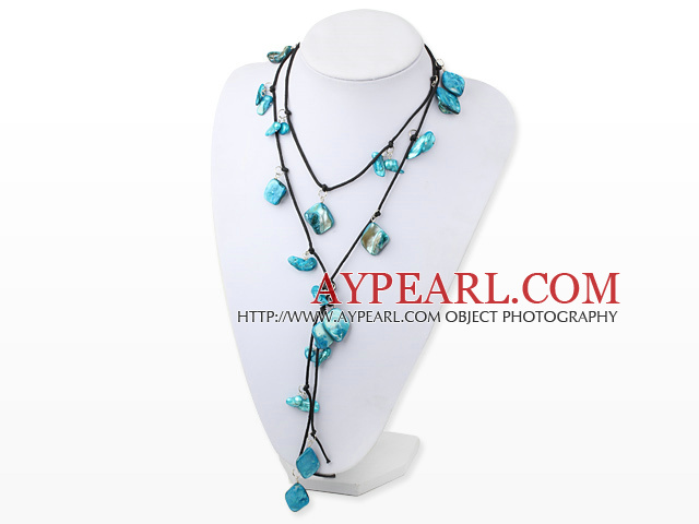 blue pearl shell necklace