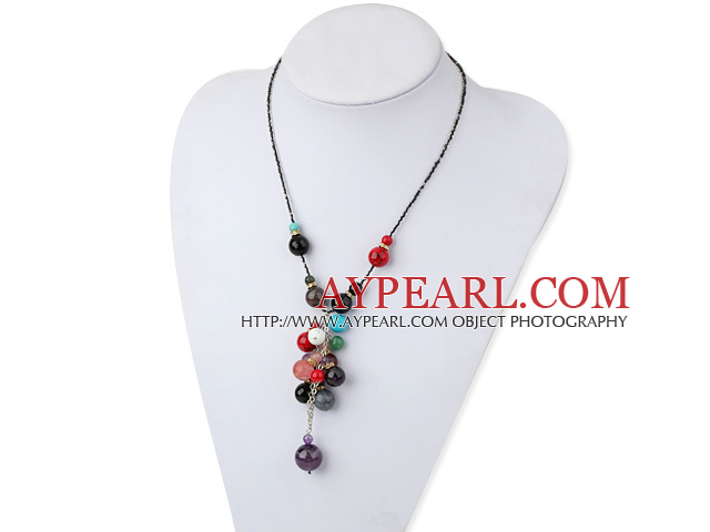 colored multi-stone necklace