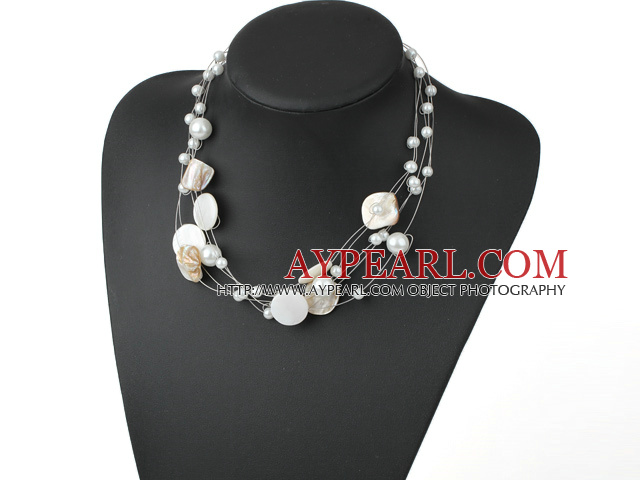 acrylic pearl shell necklace