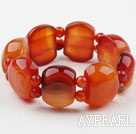 Bold Style Natural Carnelian Elastic Bangle Bracelet