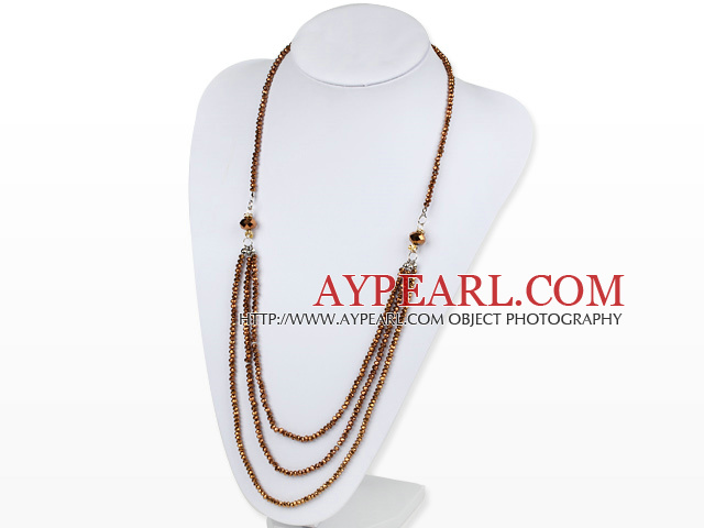 fashion long style Czech crystal necklace