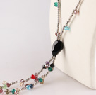 colorful crystal and agate necklace