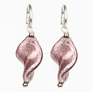 Purple Color Woven Shape Colored Glaze Earrings