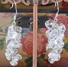 Nice Cluster Style Fillet Chips White Crystal Loop Dangle Earrings With Fish Hook