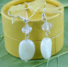 Simple Style White Series Crystal And Colored Glaze Dangle Earring With Fish Hook