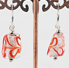 Colorful Painting White Colored Glaze Earrings