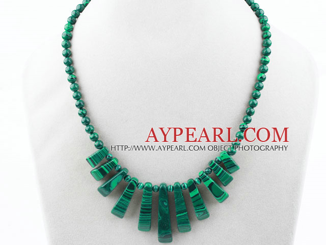 New Design Fan Shape Malachite green Color Taiwan Turquoise Necklace