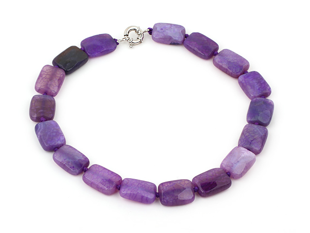 18 inches 16*24mm purple agate necklace with moonlight clasp