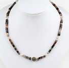 17.5 inches pealr and india agate necklace with lobster clasp