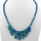 New Design Fan Shape Multi Color Taiwan Turquoise Necklace