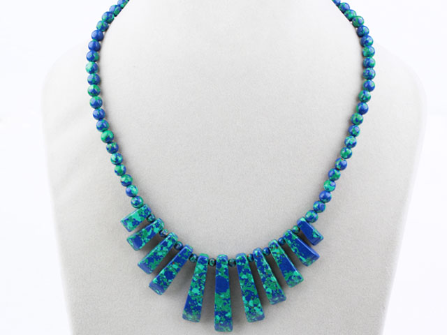 New Design Fan Shape Multi Color Taiwan Turquoise Necklace