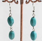 Fashion Burst Pattern Blue Turquoise Dangle Earrings With Fish Hook