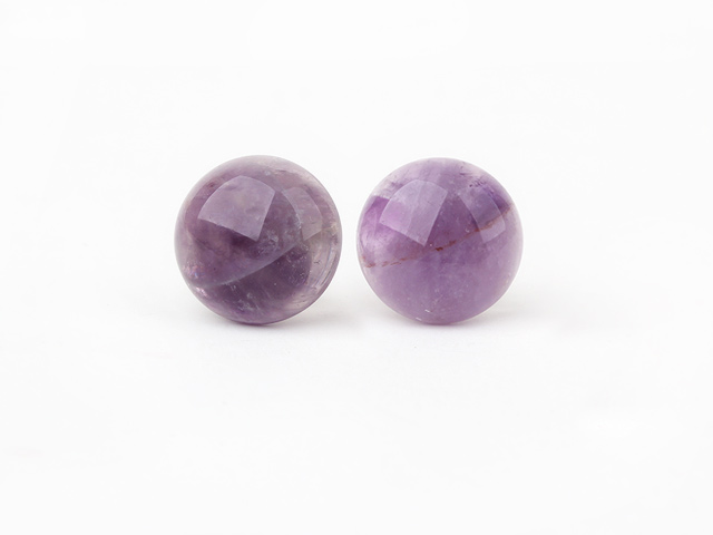 Classic Design Round Amethyst Studs Earrings