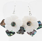 New Design White Shell Flower and Abalone Shell Earrings