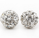 Fashion Style White Rhinestone Ball Studs Earrings