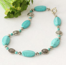 17.5 inches burst pattern turquoise necklace with moonlight clasp