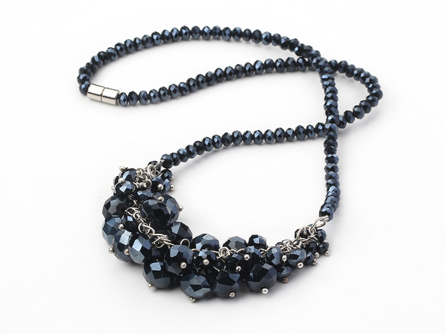 Assorted Black Crystal Necklace with Magnetic Clasp