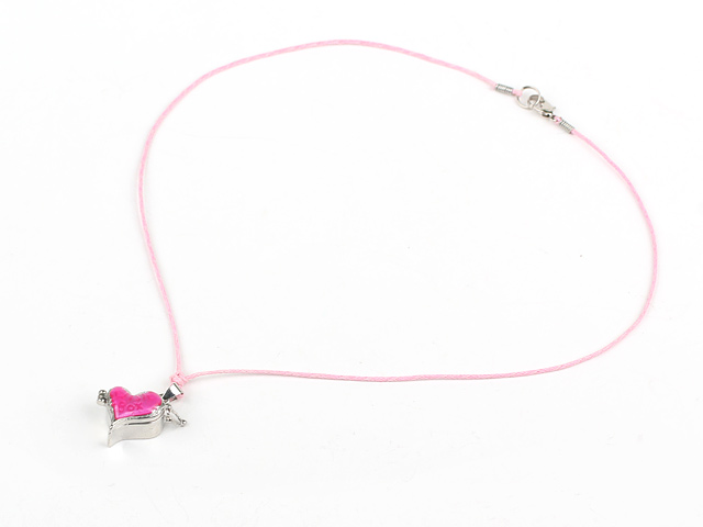 lovely pink make a wish box necklace